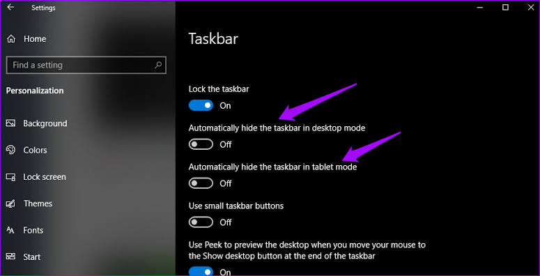 Windows 10 Taskbar not Hiding