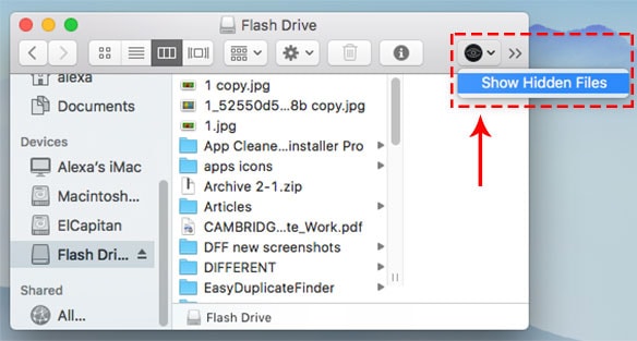 mac explorer show hidden files